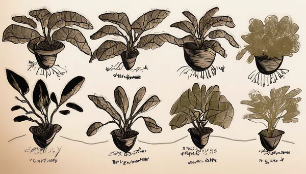 House plants in various stages of growth